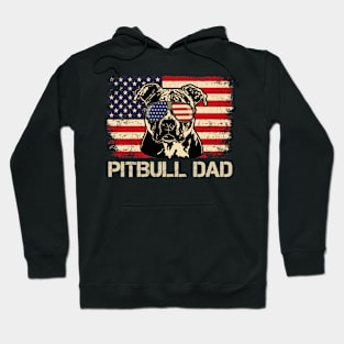 Best Pitbull Dad Ever Shirt American Flag 4th Of July Gift Hoodie